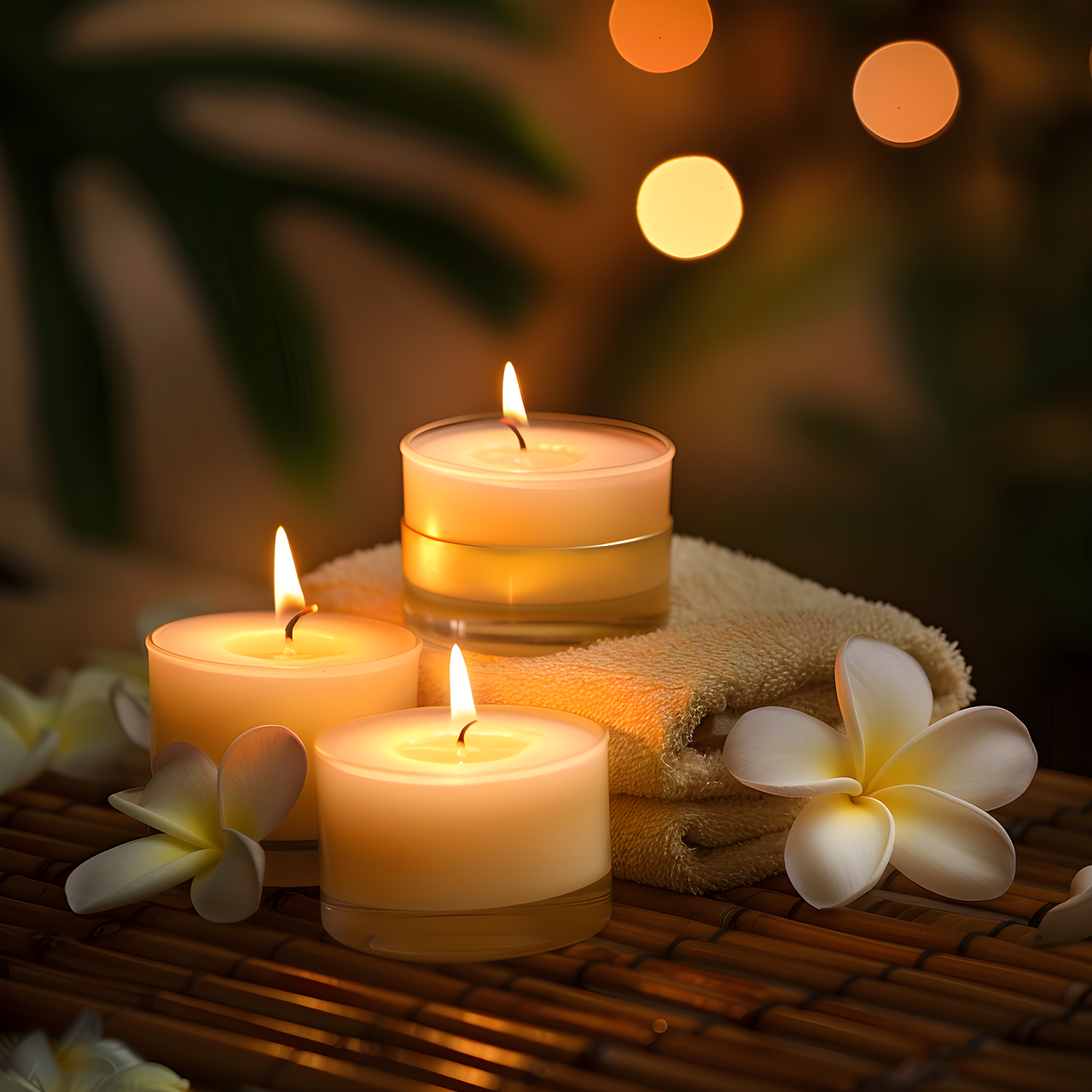 3 Kerzen zur Symbolisierung von Wellness